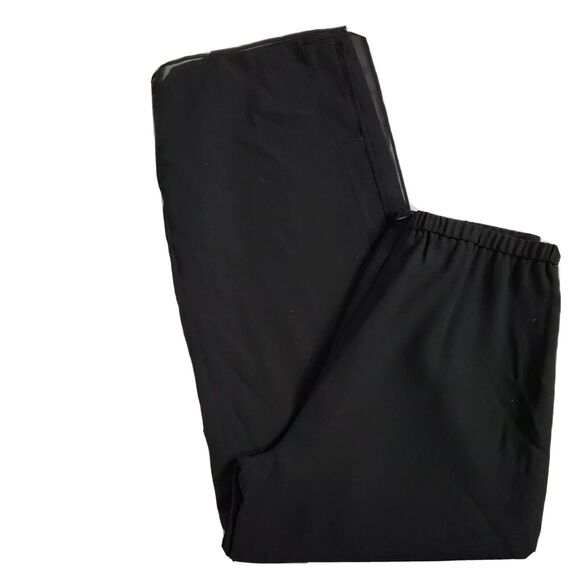 Coldwater Creek Pants Size 10P Black Elastic Back Waist Side Slit Zipper Wide - Picture 4 of 9